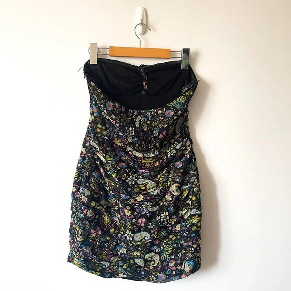 Zara Draped Floral Halter Mini Dress Size Medium - Picture 9 of 11